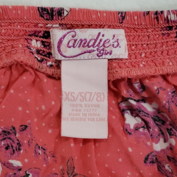 Candie's High-Low Skirt in Pink & White Floral Print Girl's Size XS/S - Picture 5 of 5